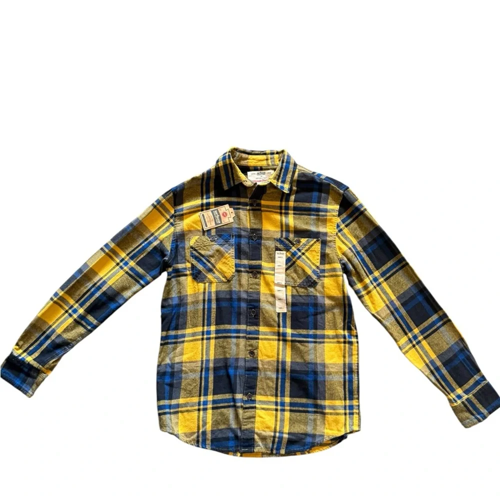 urban pipeline Yellow & Navy Plaid Button-Down Shirt - Picture 4 of 4